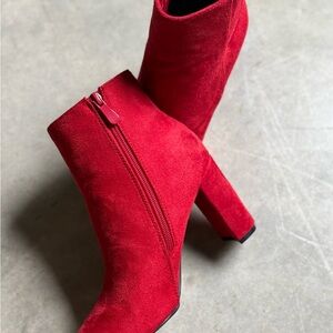 Dream Pairs Bold Red Heeled Boots
